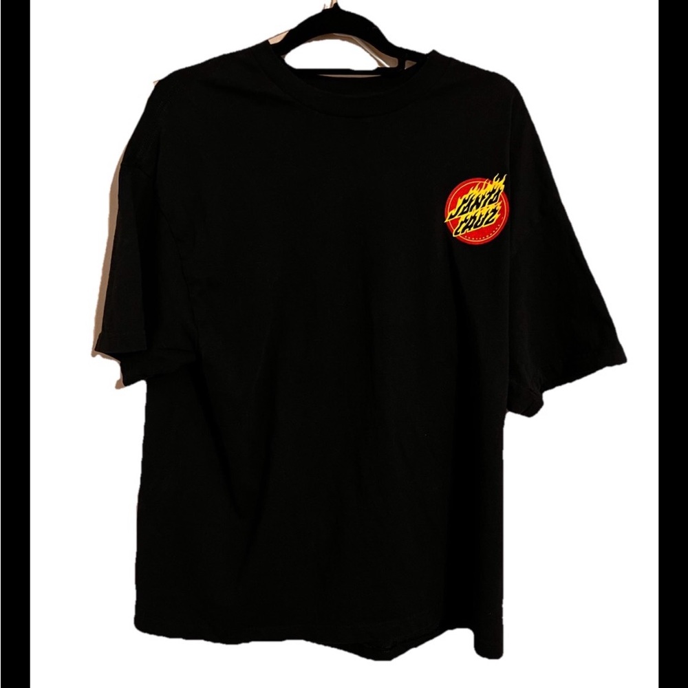 The Original Santa Cruz Skateboards Tag Logo T Shirt Mens XL Black
